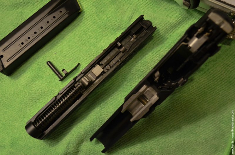 Partial disassembly and cleaning of the gun Ruger CP9