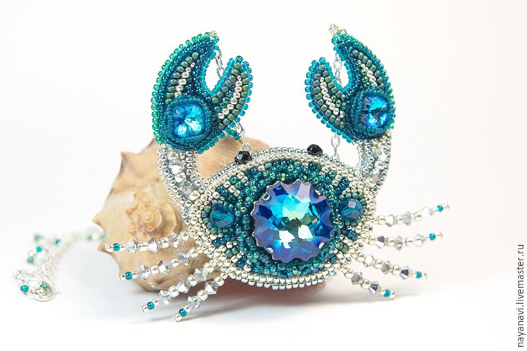 Создаем краба из бисера и кристаллов Swarovski Создаем краба из бисера и кристаллов Swarovski