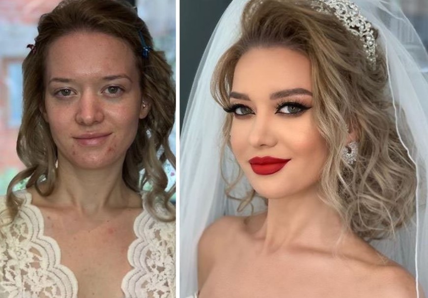 23 фото удивительных преображений невест после свадебного макияжа