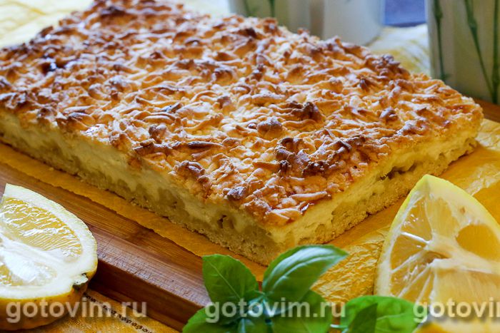 Тертый пирог с творогом и лимоном. Фотография рецепта Тертый пирог с творогом и лимоном. Рецепт с фото
