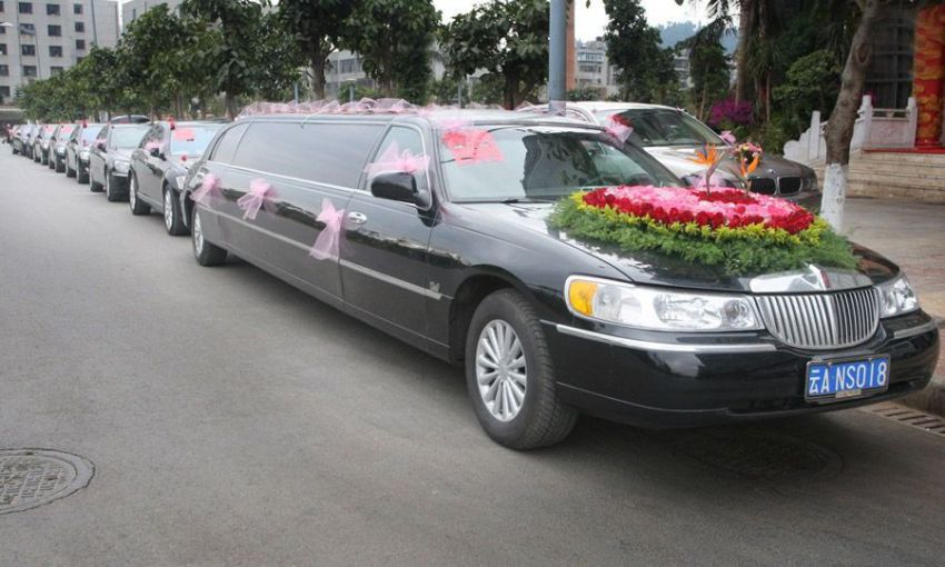 авто, китай, свадьба, кортеж