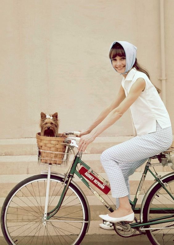Одри Хепберн велосипеды, звезды, интересное, фото