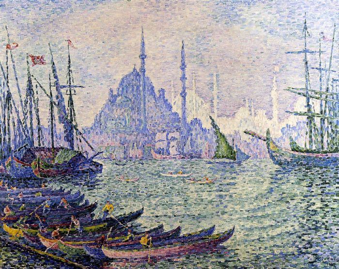 Золотой Рог, Константинополь (Минареты), 1907. Автор: Поль Синьяк. Золотой Рог, Константинополь (Минареты), 1907. Автор: Поль Синьяк.
