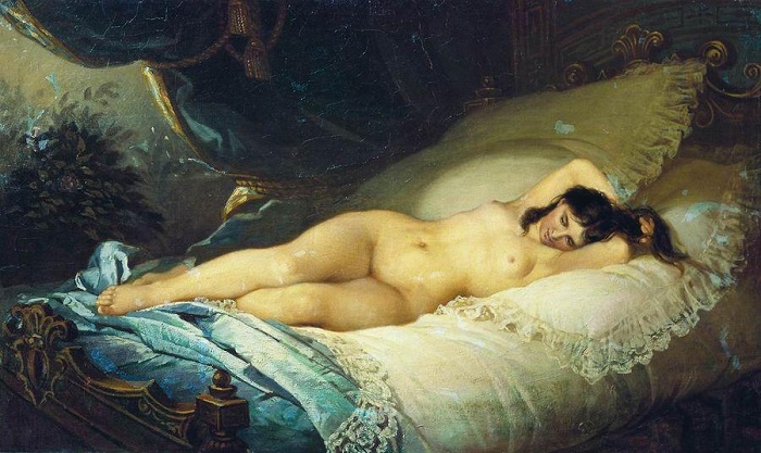 «Нагая женщина», (1901). Государственный Русский музей. Автор: Фирс Журавлев. «Нагая женщина», (1901). Государственный Русский музей. Автор: Фирс Журавлев.