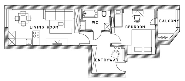 Яркая квартира в Киеве, 44 м²