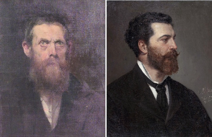 Автопортрет. (1889 год). Автор: Эжен фон Блаас. / Портрет Юлиуса де Блааса. Автор: Карл фон Блаас. Автопортрет. (1889 год). Автор: Эжен фон Блаас. / Портрет Юлиуса де Блааса. Автор: Карл фон Блаас.