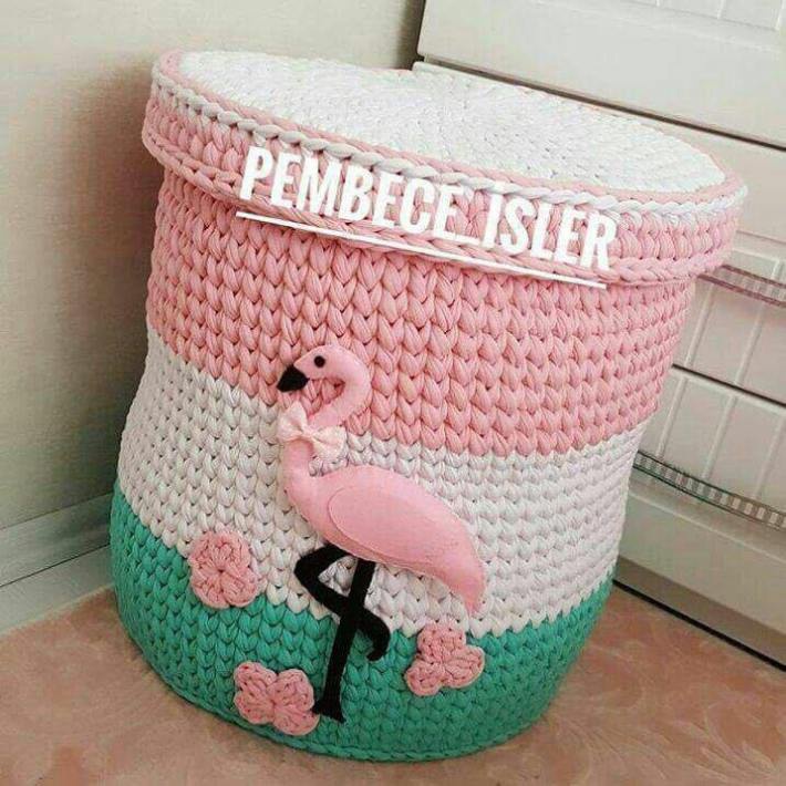 Интерьерные корзины из трикотажа