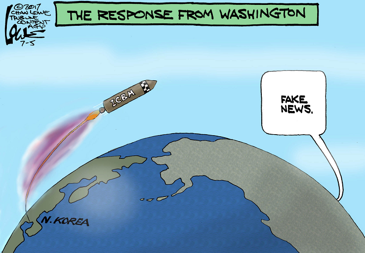 Угроза ядерной войны между КНДР и США в карикатуре Угроза ядерной войны между КНДР и США в карикатуре
