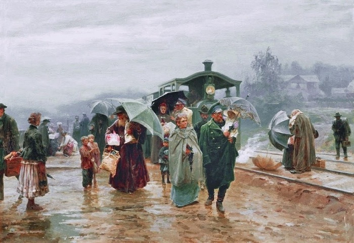 «Трамвай пришел». (1894 год). Автор: Николай Касаткин. «Трамвай пришел». (1894 год). Автор: Николай Касаткин.