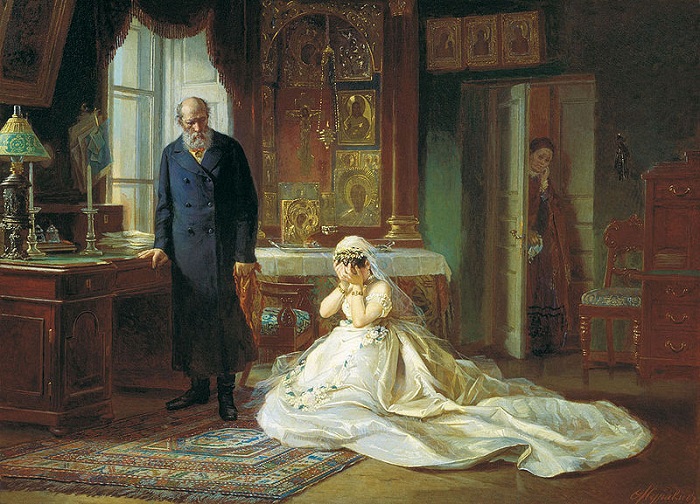 «Перед венцом». (1874). Автор: Фирс Журавлев. «Перед венцом». (1874). Автор: Фирс Журавлев.