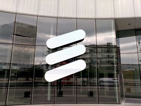 FILE PHOTO: Ericsson logo is seen at its headquarters in Stockholm, Sweden June 14, 2018. REUTERS/Olof Swahnberg//File Photo FILE PHOTO: Ericsson logo is seen at its headquarters in Stockholm, Sweden June 14, 2018. REUTERS/Olof Swahnberg//File Photo
