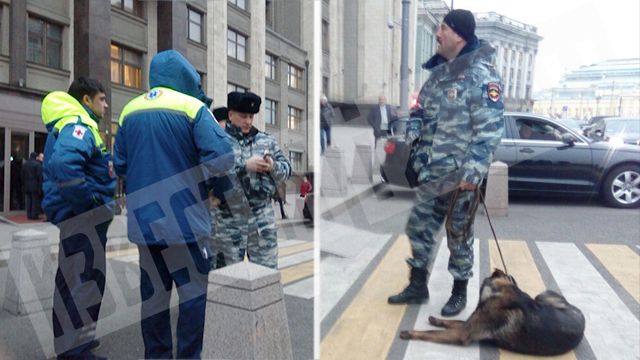 Видео: здание Госдумы проверяют из-за угрозы взрыва