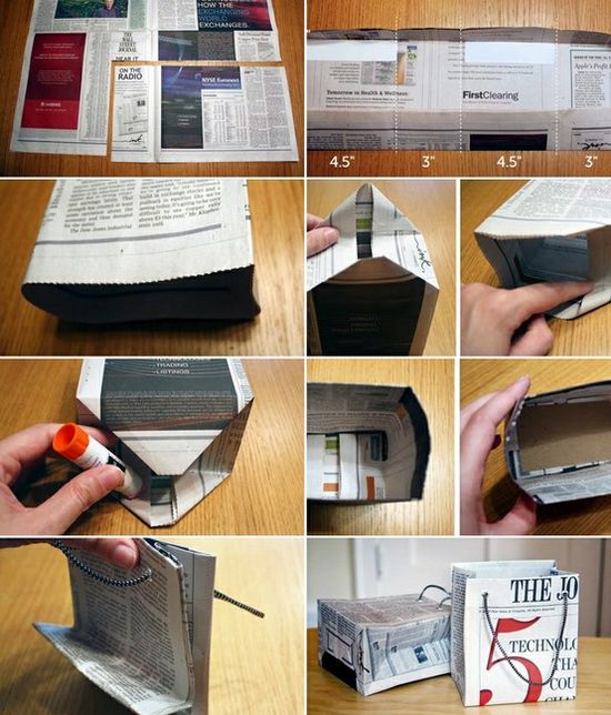 Как сшить пакет из бумаги