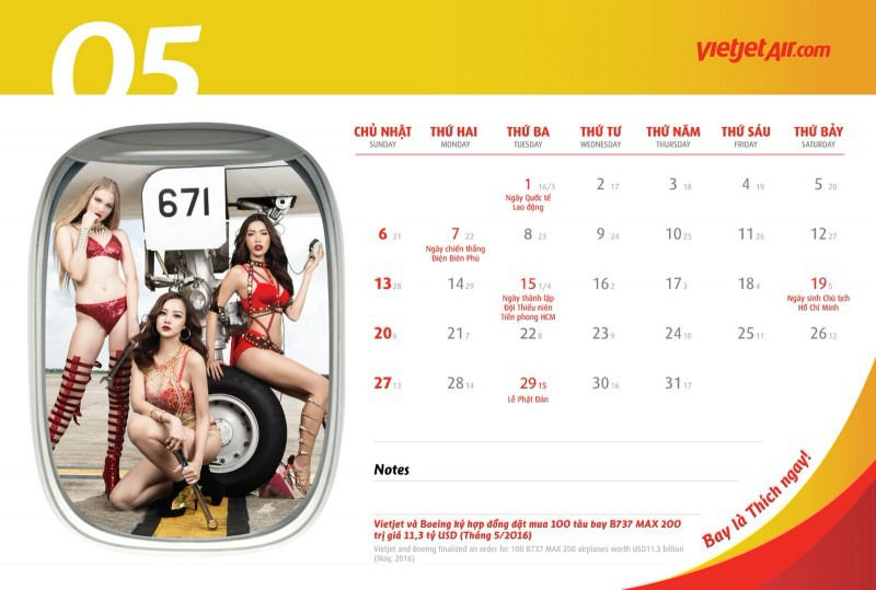 Стюардессы в бикини в календаре авиакомпании VietJet Стюардессы в бикини в календаре авиакомпании VietJet