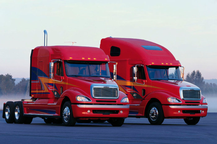 Аэродинамичный дизайн кабины Freightliner Columbia развивает флагманская Cascadia. | Фото: vedomosti.ru. Аэродинамичный дизайн кабины Freightliner Columbia развивает флагманская Cascadia. | Фото: vedomosti.ru.