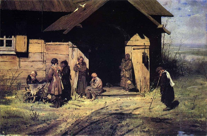 «Нищие на церковной паперти». (1883 год). Автор: Николай Касаткин. «Нищие на церковной паперти». (1883 год). Автор: Николай Касаткин.