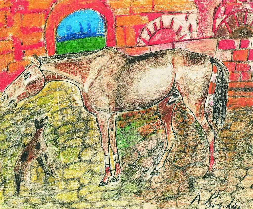 cortile-con-cavallo-e-cane-1960-1961-pastello-a-cera.jpg cortile-con-cavallo-e-cane-1960-1961-pastello-a-cera.jpg