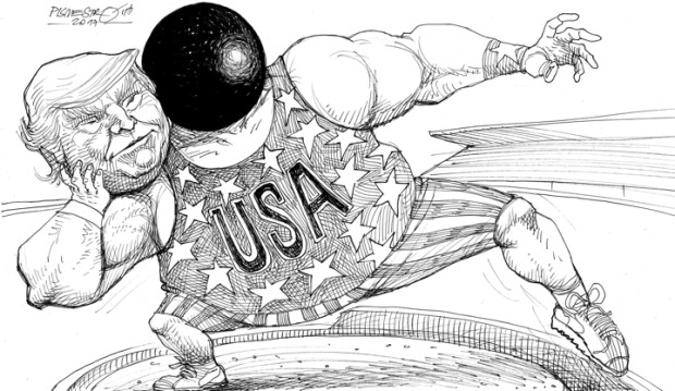 Угроза ядерной войны между КНДР и США в карикатуре Угроза ядерной войны между КНДР и США в карикатуре