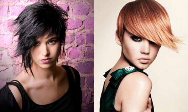 Стрижки с косой челкой Стрижки с косой челкой