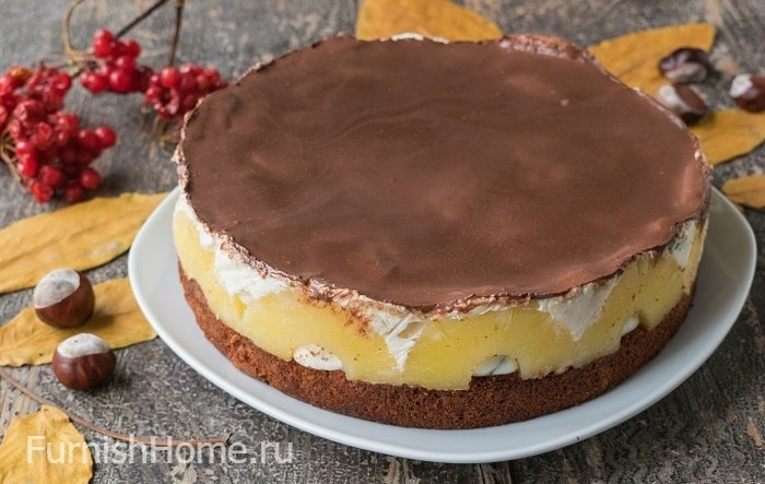 Торт с нежным суфле и ананасами Торт с нежным суфле и ананасами