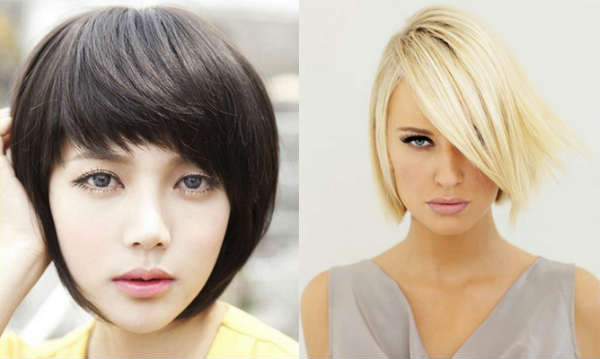 Стрижки с косой челкой Стрижки с косой челкой