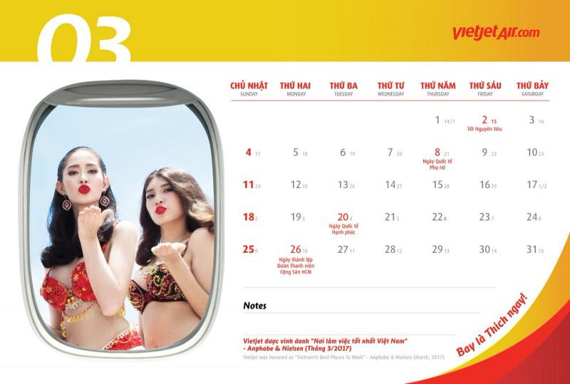 Стюардессы в бикини в календаре авиакомпании VietJet Стюардессы в бикини в календаре авиакомпании VietJet