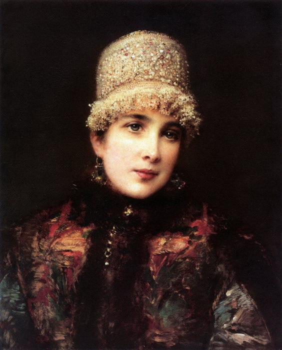 Константин Маковский, Русская красавица в кокошнике. 1890-е Константин Маковский, Русская красавица в кокошнике. 1890-е