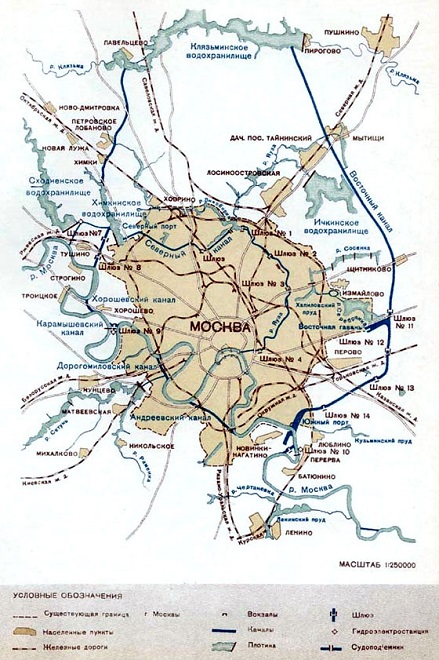 мост-карта-1 Как в 1930-е планировали обводнить Москву