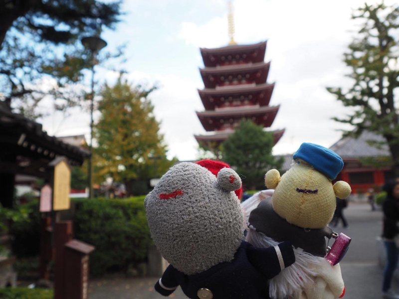 Sonoe Azuma's stuffed eel Unagi (at left) is the official tour guide of Unagi Travel Agency.