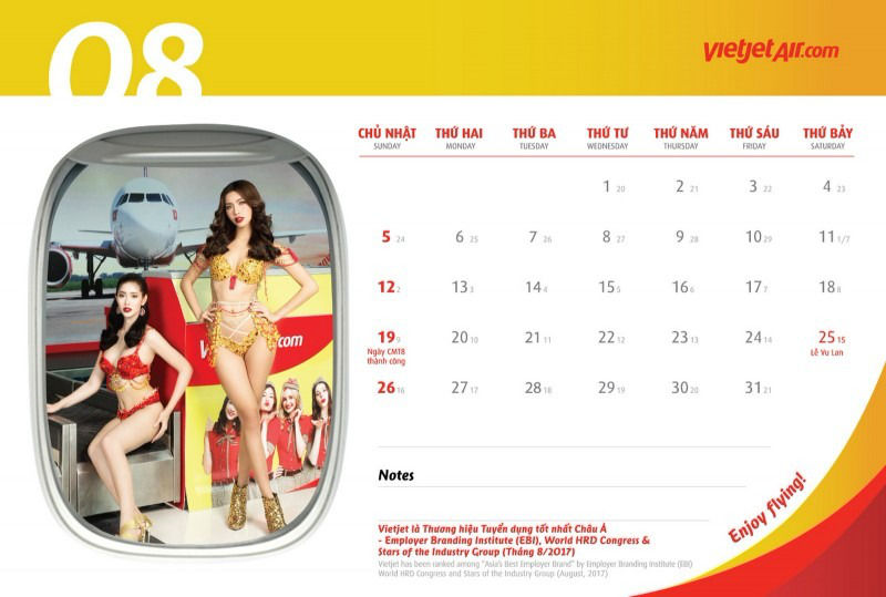 Стюардессы в бикини в календаре авиакомпании VietJet Стюардессы в бикини в календаре авиакомпании VietJet