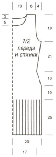 Вязание спицами. Выкройка платья с длинными рукавами, воротником гольф. Размеры: 36/38