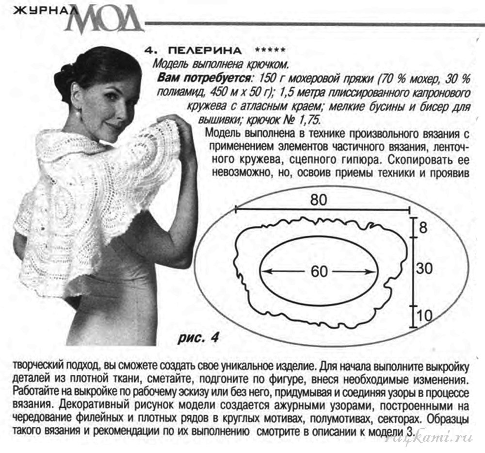 Пелерина спицами схемы и описание