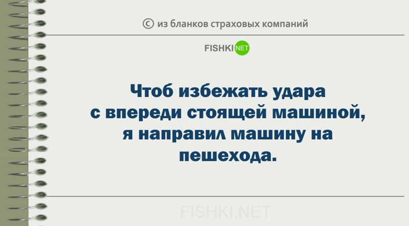 Забавные пояснения из бланков страховых компаний страховка, юмор