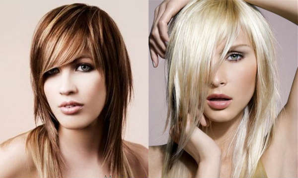 Стрижки с косой челкой Стрижки с косой челкой