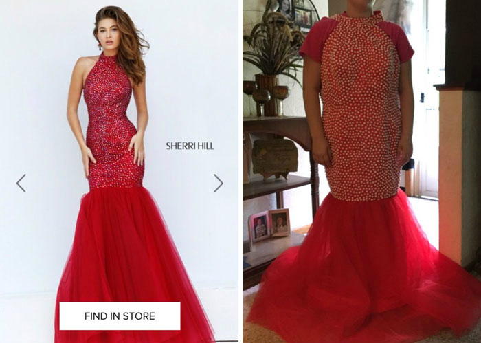 Эффектное красное платье.