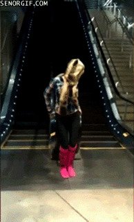Лень и эскалаторы gif, лестница, лестницы, подборка, прикол, эскалаторы