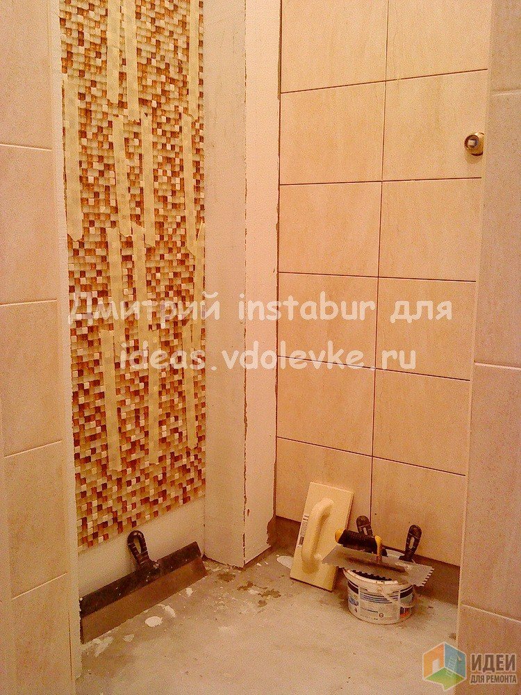 Стеклянная мозаика в душевой кабине. Эпоксидная затирка "хамелеон". Стеклянная мозаика в душевой кабине. Эпоксидная затирка "хамелеон".