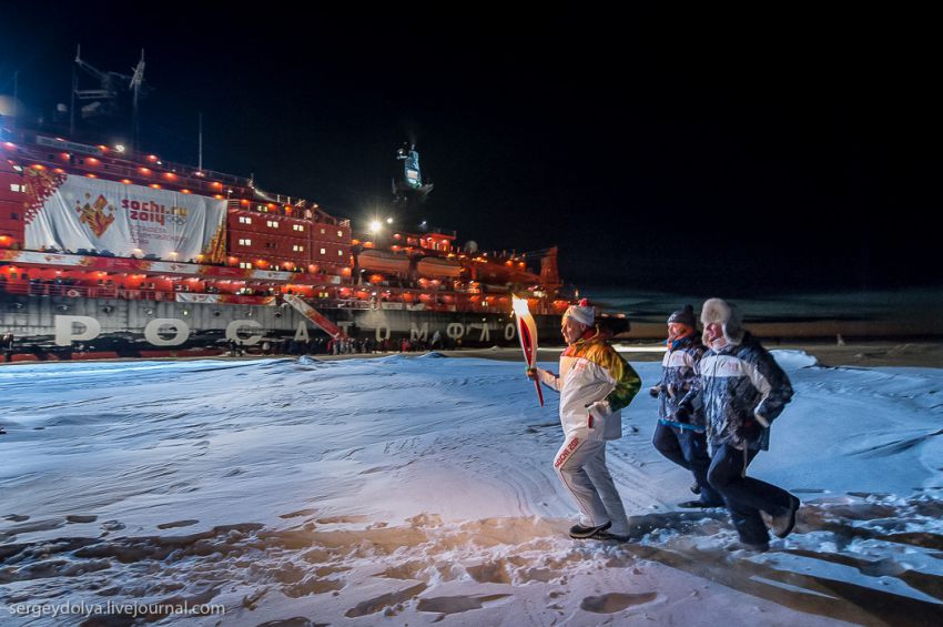 Олимпиада, огонь, факел, Северный Полюс