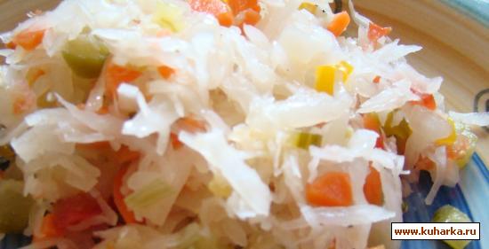 Консервирование и заготовки Капуста квашеная с чесноком и овощами без соли и уксуса Консервирование и заготовки Капуста квашеная с чесноком и овощами без соли и уксуса