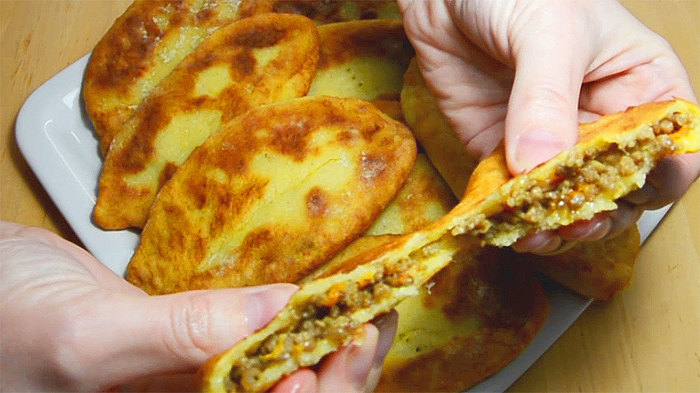 Картофельные пирожки с фаршем – пошаговый рецепт пирожков жареных на сковороде с фаршем из картофельного теста видео рецепт, фоторецепт, пирожки с мясом, пирожки на сковороде, пирожки с фаршем, рецепт, картофельное тесто, видео, длиннопост