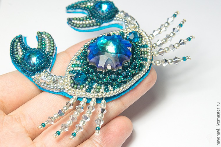 Создаем краба из бисера и кристаллов Swarovski Создаем краба из бисера и кристаллов Swarovski