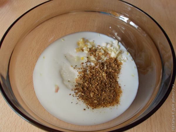 Куриные окорочка в кефирной заливке