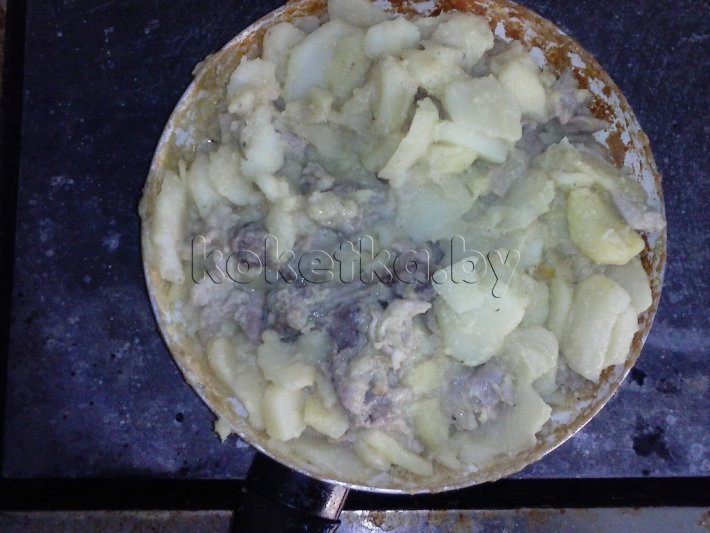 Картошка с куриным мясом