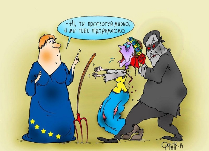  Западные карикатуры на евромайдан