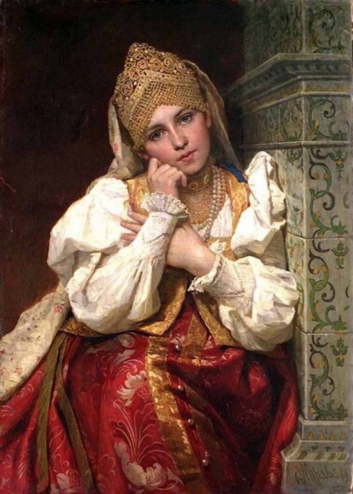 «Боярышня в кокошнике». Автор: Фирс Журавлев. «Боярышня в кокошнике». Автор: Фирс Журавлев.