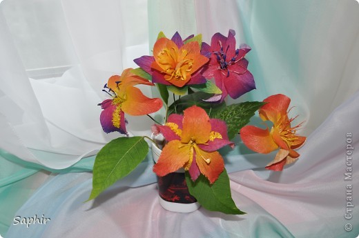 Поделка изделие Бумагопластика цветы из гофробумаги  мастер-класс Бумага гофрированная фото 1