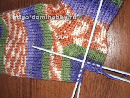 Вязание носков с отдельной пяткой