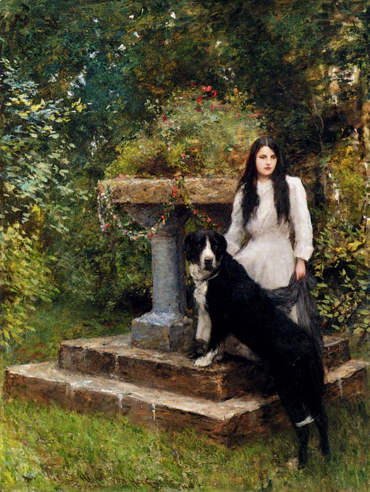 Hubert von Herkomer - A Young Girl and Her Dog 1910.jpg Hubert von Herkomer - A Young Girl and Her Dog 1910.jpg