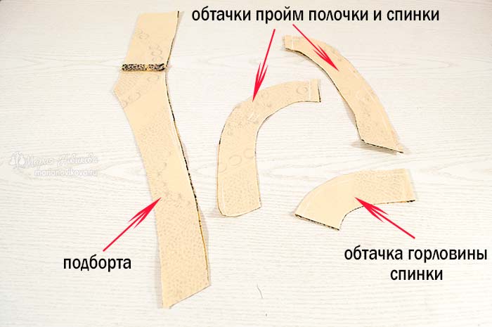 Отделочные детали Подборт, обтачки горловины и пройм