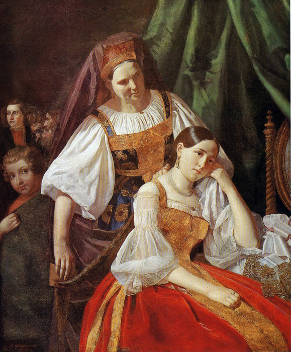 В. Феклистов, Приготовление невесты к венцу, 1848